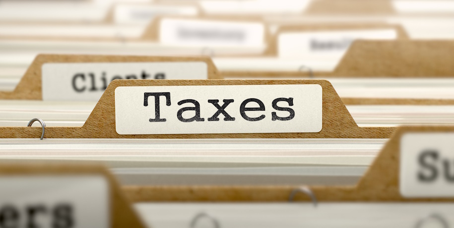 folder with tax label