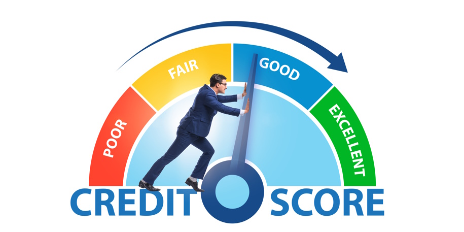 Businessman trying to improve credit score