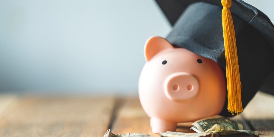 piggy bank With Graduation Cap on